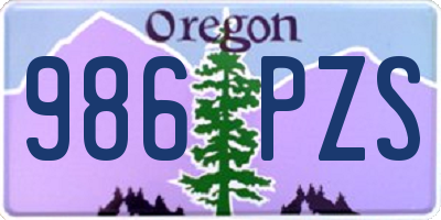 OR license plate 986PZS