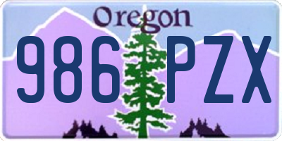 OR license plate 986PZX