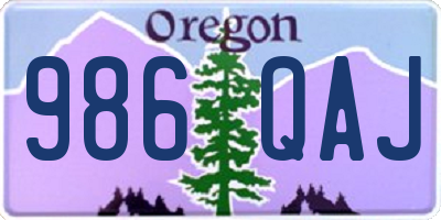 OR license plate 986QAJ