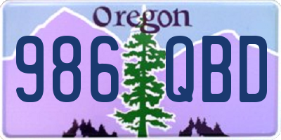 OR license plate 986QBD