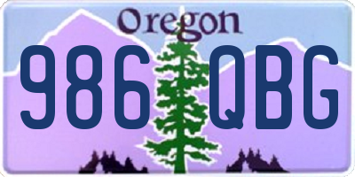 OR license plate 986QBG