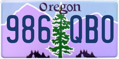 OR license plate 986QBO