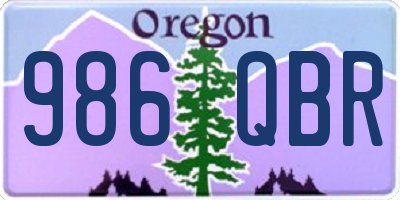 OR license plate 986QBR