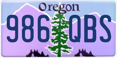 OR license plate 986QBS