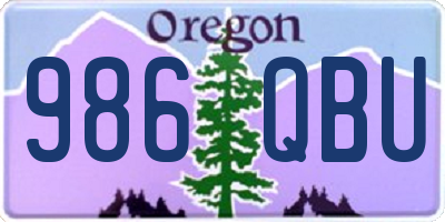 OR license plate 986QBU