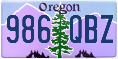 OR license plate 986QBZ