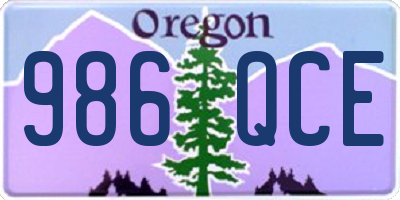 OR license plate 986QCE