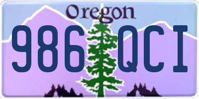 OR license plate 986QCI