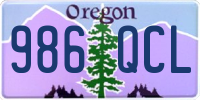 OR license plate 986QCL