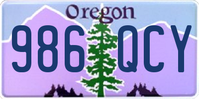 OR license plate 986QCY