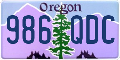 OR license plate 986QDC
