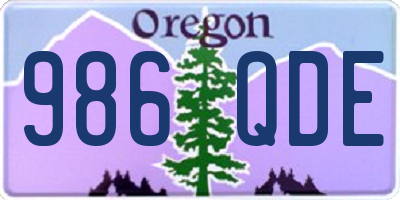 OR license plate 986QDE