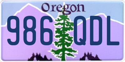 OR license plate 986QDL