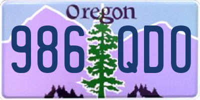 OR license plate 986QDO
