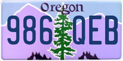 OR license plate 986QEB