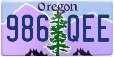 OR license plate 986QEE