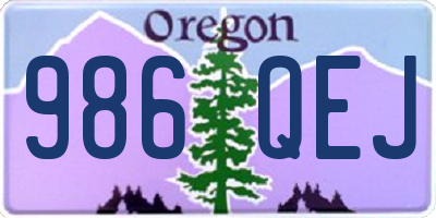 OR license plate 986QEJ
