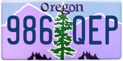OR license plate 986QEP