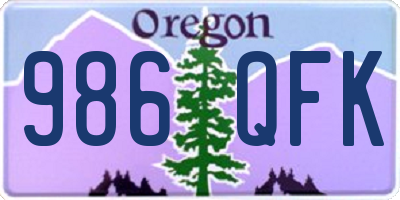 OR license plate 986QFK