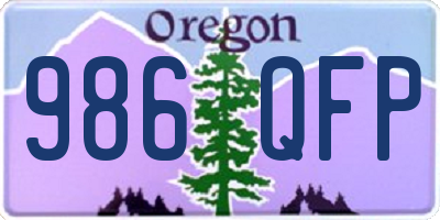 OR license plate 986QFP