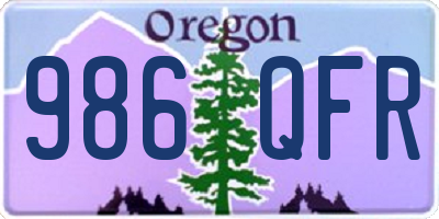 OR license plate 986QFR
