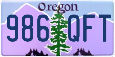 OR license plate 986QFT
