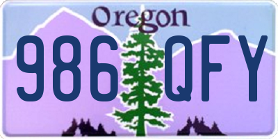OR license plate 986QFY
