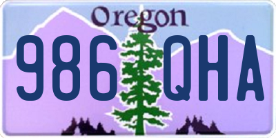 OR license plate 986QHA