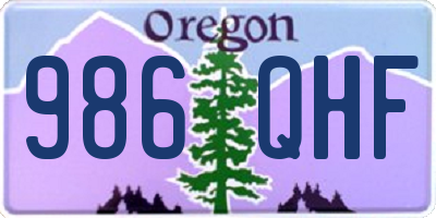 OR license plate 986QHF