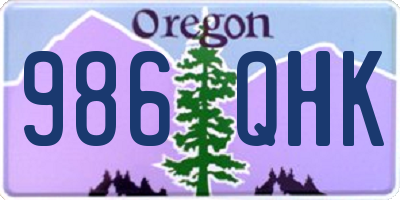 OR license plate 986QHK