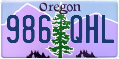 OR license plate 986QHL