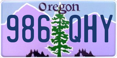 OR license plate 986QHY