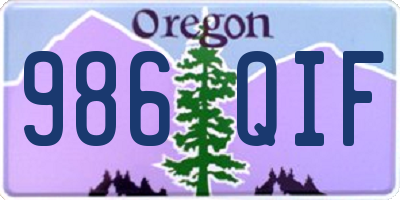 OR license plate 986QIF