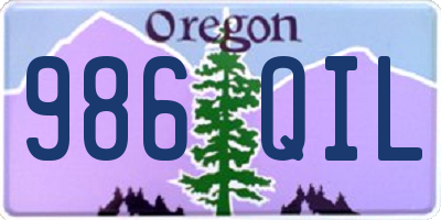 OR license plate 986QIL