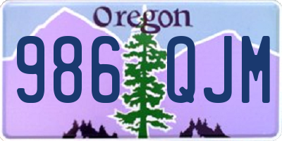 OR license plate 986QJM