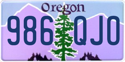 OR license plate 986QJO
