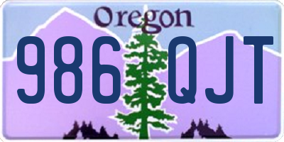 OR license plate 986QJT