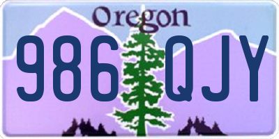 OR license plate 986QJY