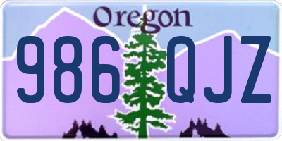 OR license plate 986QJZ