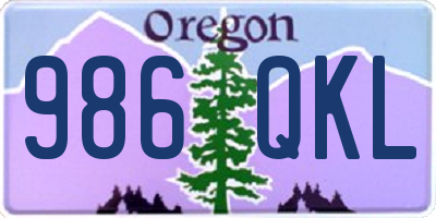 OR license plate 986QKL