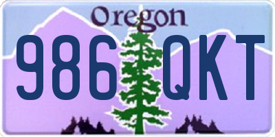 OR license plate 986QKT