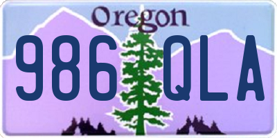 OR license plate 986QLA