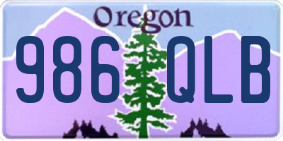 OR license plate 986QLB