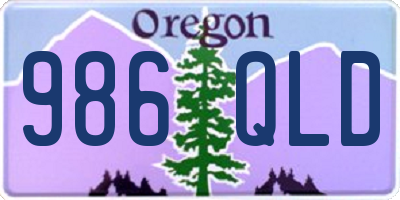 OR license plate 986QLD