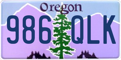 OR license plate 986QLK