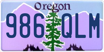 OR license plate 986QLM