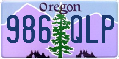 OR license plate 986QLP