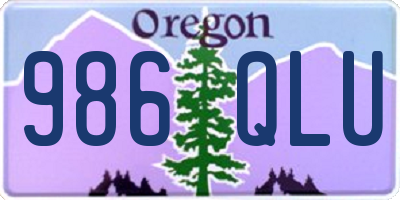 OR license plate 986QLU