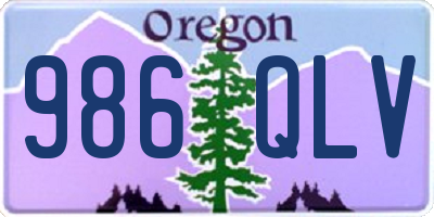 OR license plate 986QLV