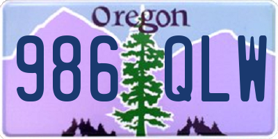 OR license plate 986QLW